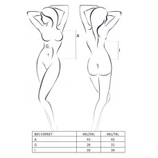 Корсет под латекс с пажами BES CORSET black 4XL/5XL - Passion, стринги, шнуровка