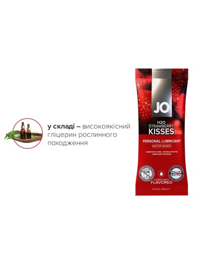 Набор лубрикантов Foil Display Box – JO H2O Lubricant – Strawberry – 12 x 10ml подходят для оральног