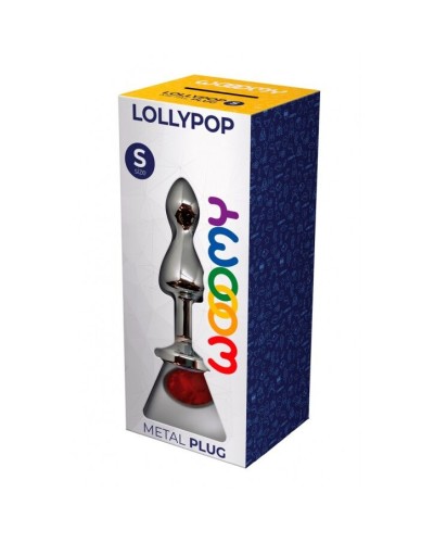 Анальная пробка Wooomy Lollypop Double Ball Metal Plug Red S