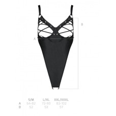 Боди из экокожи CELINE BODY black XXL/XXXL — Passion: с доступом, открытый