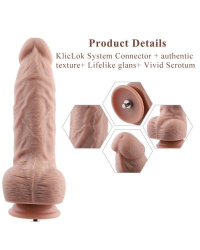 Гнучкий фалоімітатор для секс-машин Hismith 9.25″ Silicone Dildo, система KlicLok