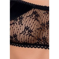 Комплект белья PETRA SET black XXL/XXXL — Passion Exclusive: стринги, широкий пояс, лиф-топик