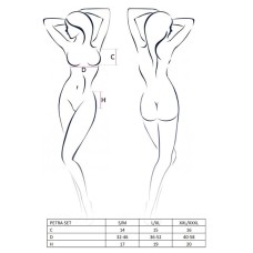 Комплект белья PETRA SET black XXL/XXXL — Passion Exclusive: стринги, широкий пояс, лиф-топик