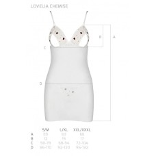 Сорочка с вырезами на груди + стринги LOVELIA CHEMISE white S/M - Passion