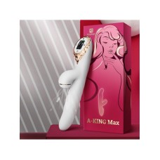 Вібратор-кролик з вакуумною стимуляцією і стовбуром, що обертається KisToy A-King Max White