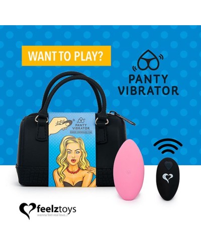 Вібратор в трусики FeelzToys Panty Vibrator Pink з пультом дистанційного керування, 6 режимів роботи