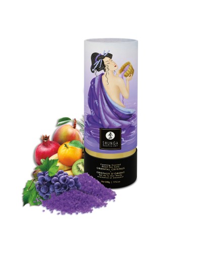 Пінлива сіль для ванни Shunga Dead Sea salt Oriental Crystals — Exotic Fruits (500 г), сіль Мертвого