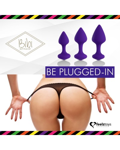 Набор силиконовых анальных пробок FeelzToys - Bibi Butt Plug Set 3 pcs Purple