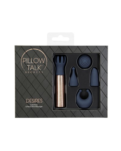 Вібромасажер Pillow Talk Secrets Desires 6-Piece Mini Massager Set - Navy