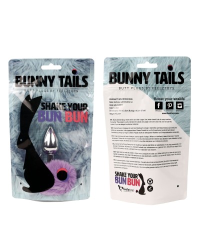 Анальна пробка FeelzToys - Bunny Tails Butt Plug Purple