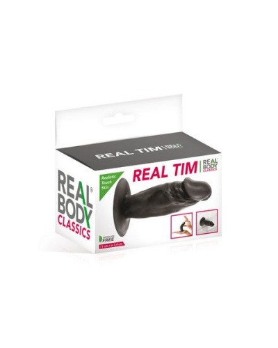 Фаллоимитатор Real Body - Real Tim Black, TPE, диаметр 3,4см