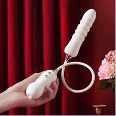 Пульсатор з вакуумним стимулятором Kistoy Cathy White на гнучкому з'єднанні