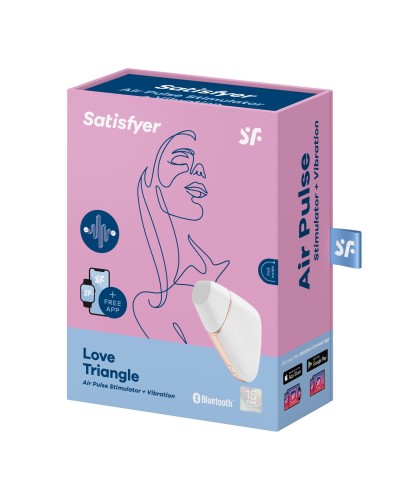 Вакуумный клиторальный стимулятор Satisfyer Love Triangle White с управлением через интернет