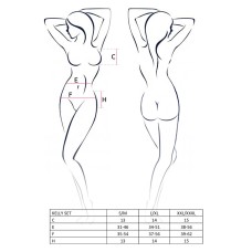 Комплект білизни KELLY SET black XXL/XXXL - Passion: ліф, трусики, пояс для панчох