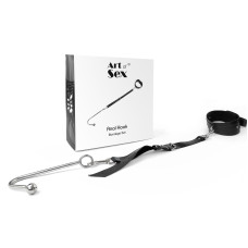 Анальний гак із нашийником з натуральної шкіри Art of Sex - Anal hook, Чорний