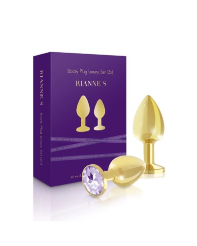 Набір металевих анальних пробок із кристалом RIANNE S – Booty Plug Luxury Set, діаметр 3 та 3,5 см