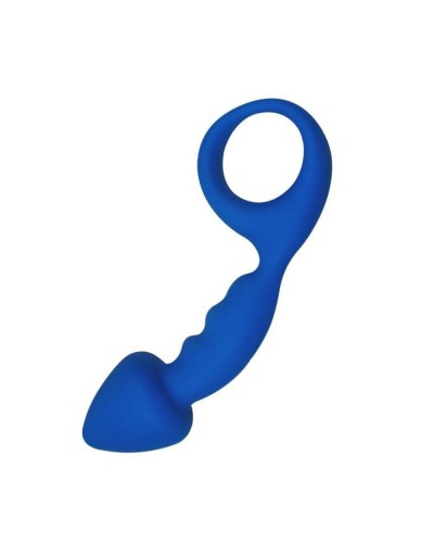 Анальная пробка Adrien Lastic Budy Blue со стимулирующей ножкой, макс. диаметр 2,5см