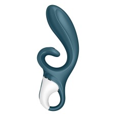 Смартвібратор-кролик Satisfyer Hug Me Bluegrey, 2 мотори, діаметр 4,2см, широка кліторальна частина