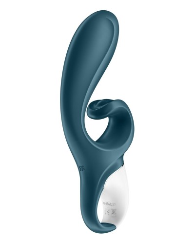 Смартвібратор-кролик Satisfyer Hug Me Bluegrey, 2 мотори, діаметр 4,2см, широка кліторальна частина