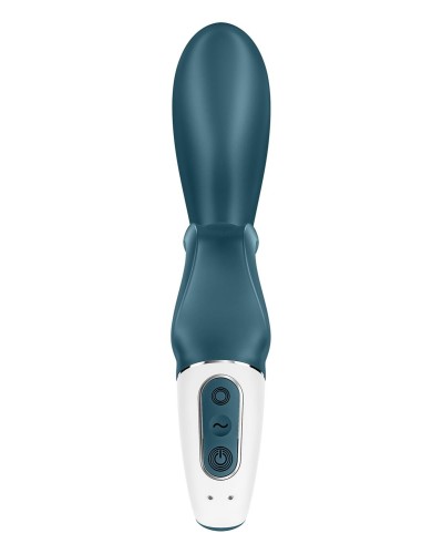 Смартвібратор-кролик Satisfyer Hug Me Bluegrey, 2 мотори, діаметр 4,2см, широка кліторальна частина