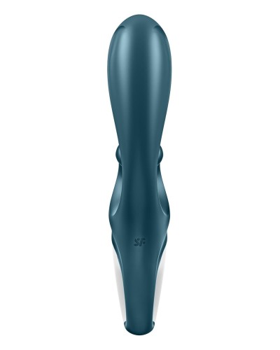 Смартвібратор-кролик Satisfyer Hug Me Bluegrey, 2 мотори, діаметр 4,2см, широка кліторальна частина