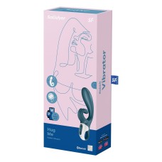 Смартвібратор-кролик Satisfyer Hug Me Bluegrey, 2 мотори, діаметр 4,2см, широка кліторальна частина