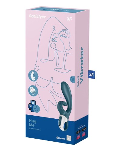 Смартвібратор-кролик Satisfyer Hug Me Bluegrey, 2 мотори, діаметр 4,2см, широка кліторальна частина