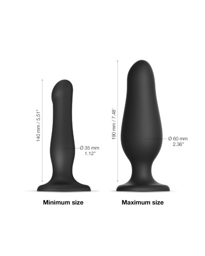 Надувной фаллоимитатор Strap-On-Me INFLATABLE DILDO PLUG - NOIR, шарик внутри, диаметр до 6 см