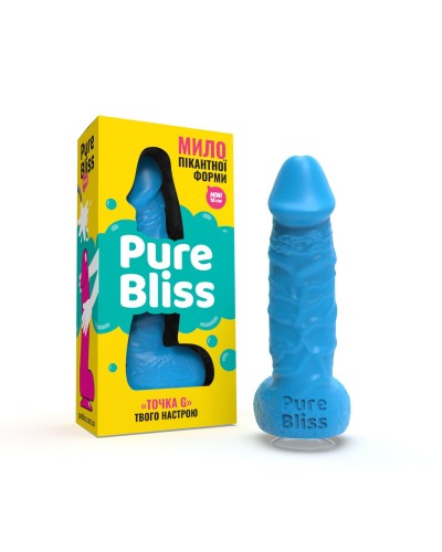 Крафтове мило-член із присоскою Pure Bliss MINI Blue, натуральне