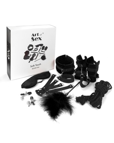 Набір БДСМ Art of Sex - Soft Touch BDSM Set, 9 предметів, Чорний