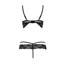 Комплект белья SARIA SET OpenBra black XXL/XXXL - Passion Exclusive: стрэпы: откртый лиф, стринги