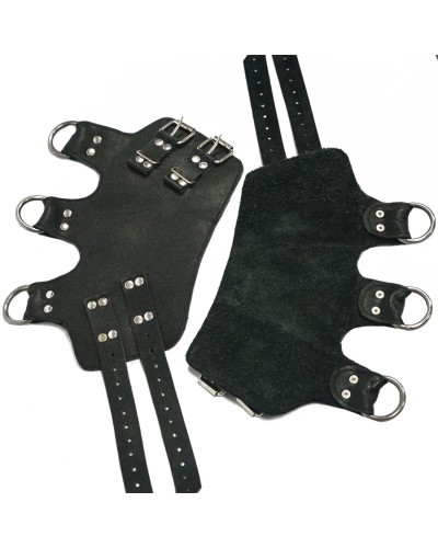 Поножи манжеты для подвеса за ноги Leg Cuffs For Suspension из натуральной кожи, цвет черный