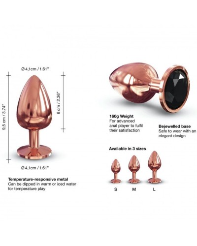 Металева анальна пробка із прикрасою у вигляді кристалу Dorcel - Diamond Plug Rose Gold L