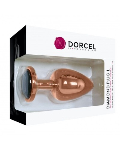 Металева анальна пробка із прикрасою у вигляді кристалу Dorcel - Diamond Plug Rose Gold L