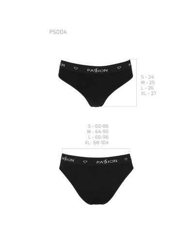 Трусики-сліпи з бавовни з еластаном Passion PS004 PANTIES black, size M