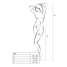 Еротичні колготки-бодістокінг Passion S025 red, імітація ажурних панчох з пояском