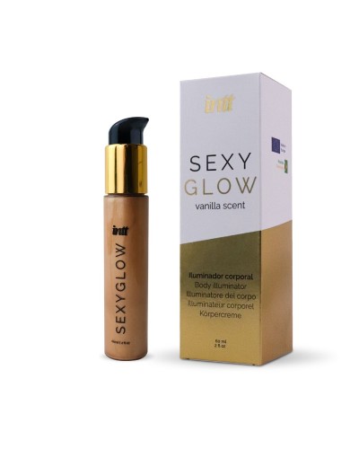 Крем-шимер для тіла Intt Sexy Glow (60 мл) з олією ши та ароматом ванілі, сяйна засмагла шкіра