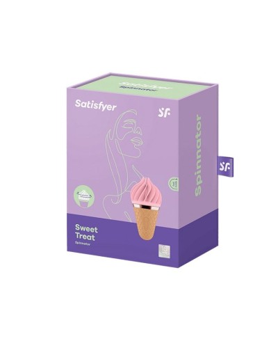 Мороженка спиннатор Satisfyer Lay-On - Sweet Treat Pink/Brown, 10 режимов работы, водонепроницаемая