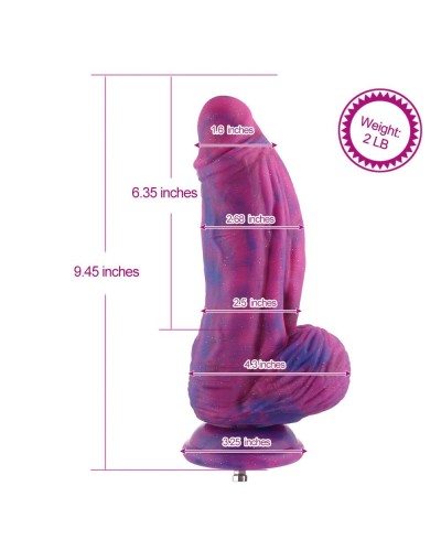 Фалоімітатор для секс-машин Hismith 9.45″ Silicone Fantasy Series Dildo, система кріплення KlicLok, 